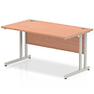 Image of Impulse Cantilever 1400 Rectangle Desk Beech