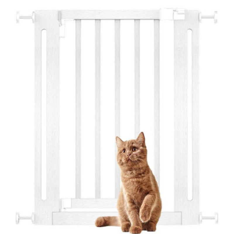 Image of Bettacare Wooden Elegance Dog Gate, White, 63Cm - 71Cm, Pressure Fit Pet Gate For Puppy, Dog And Pet, Easy Installation