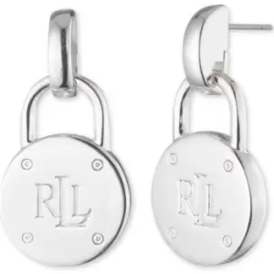 Image of Lauren by Ralph Lauren Lauren Ralph Lauren Silver LRL Logo Drop Earrings - Silver
