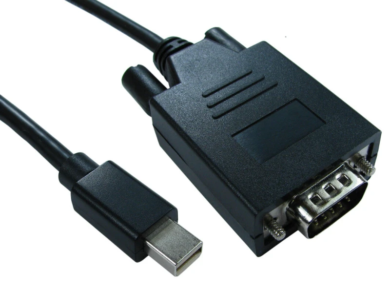 Image of Cables Direct Mini DP/VGA 2m Mini DisplayPort VGA (D-Sub) Black