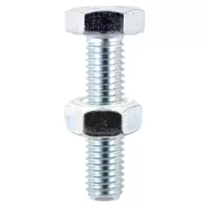 Image of Hexagon Set Screws and Nuts Zinc Plated M12 70mm Pack of 2