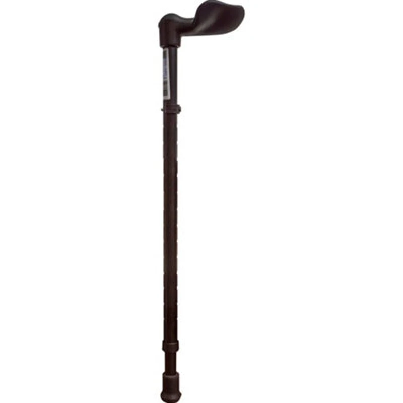 Image of Loops Right Handed Ergonomic Handled Walking Stick - Telescopic Height - Matt Black Black