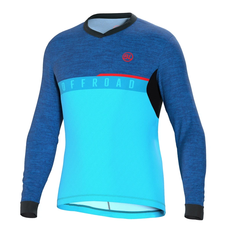 Image of Bicycle Line Mens AGORDO Loose Fit Long Sleeve Cycling Jersey Blue male Medium