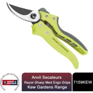 Image of Bypass Secateurs, Razorsharp Med Ergo Grips, Kew Gardens Range - Spear&jackson
