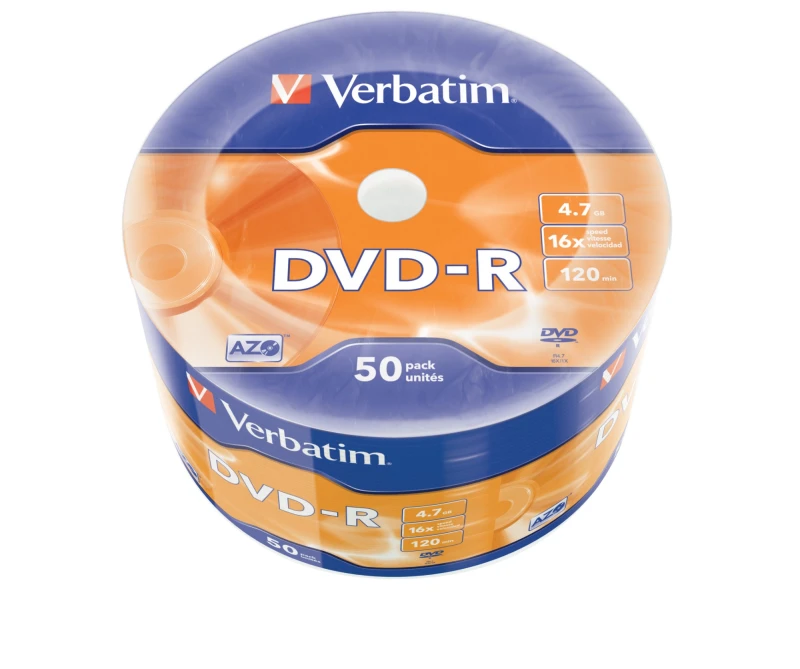 Image of Verbatim DVD-R Matt Silver 50 Pack Wrap Spindle