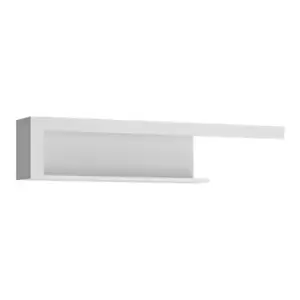 Image of Lyon 130Cm Wall Shelf In White And High Gloss