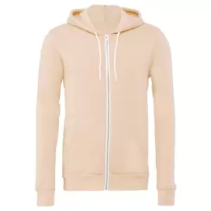 Image of Canvas Unixex Zip-up Polycotton Fleece Hooded Sweatshirt / Hoodie (M) (Peach)