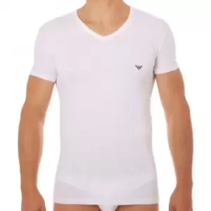 Image of Emporio Armani Stretch Cotton Eagle T-Shirt - White S