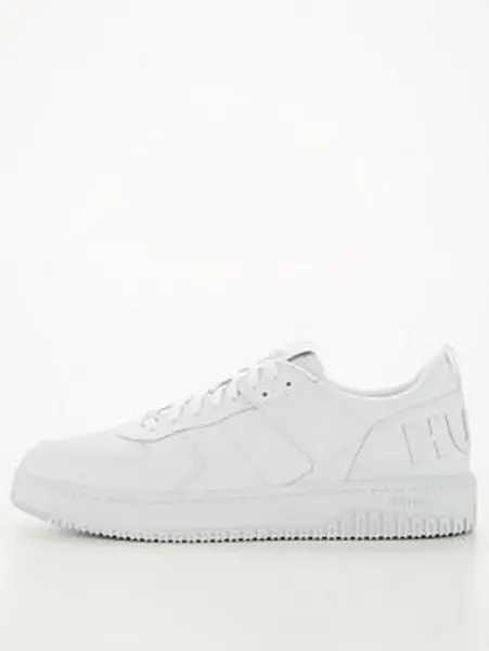 Image of HUGO Kilian Raised Logo Trainers - White Size 40, Men White VG106 Male 40