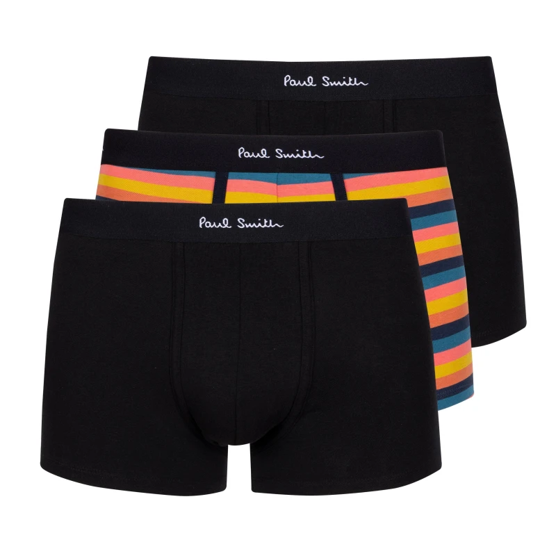 Image of Paul Smith Mens 3 Pack Boxer Briefs Blk/Multi/Blk male Medium