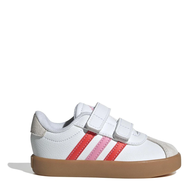 Image of adidas VL Court 3.0 Shoes Infants white/red/pink female C7 (25)