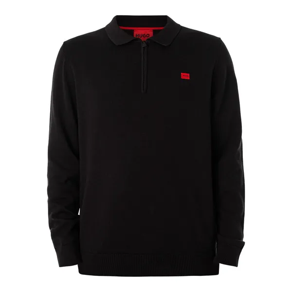 Image of HUGO San Peer Collar Zip Knit Black XL