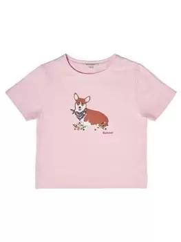 Image of Barbour Girls Hallie Short Sleeve T-Shirt - Light Pink Dahlia, Pink, Size Age: 6-7 Years, Women