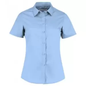 Image of Kustom Kit Womens/Ladies Short Sleeve Tailored Poplin Shirt (8) (Light Blue)