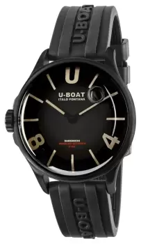 Image of U-Boat 9019 Darkmoon 40mm Black IPB Black Strap Watch