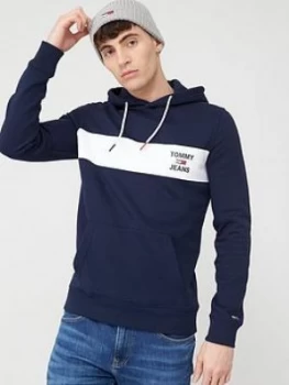 Image of Tommy Jeans Essential Graphic Overhead Hoodie - Twilight Navy