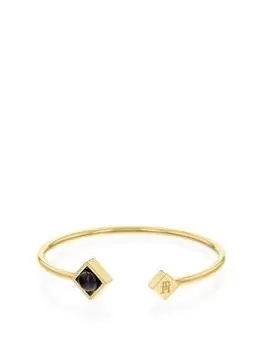 Image of Tommy Hilfiger Women'S Gold Plated Onyx Stone Bangle