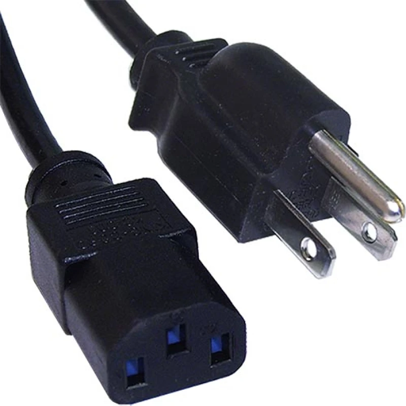 Image of Cablenet 2m USA Plug (3 Pin) - IEC C13 Black PVC Power Leads