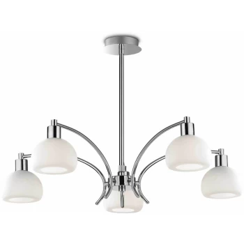 Image of Ideal Lux Lighting - Ideal Lux Tokyo - 5 Light Multi Arm Ceiling Pendant Chrome, E14