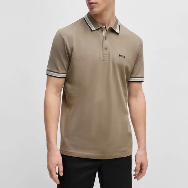 Image of BOSS Green Paddy Cotton-Pique Polo Shirt - L Green Tops male 50469055-334 L