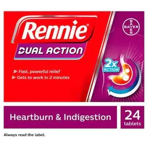 Image of Rennie Dual Action Heartburn Indigestion Chewable 24 Tabs