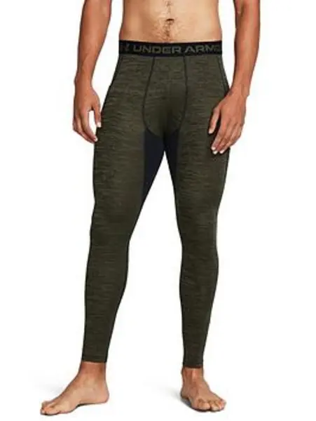 Image of Under Armour Mens Training Cold Gear Armour Twist Leggings - Khaki