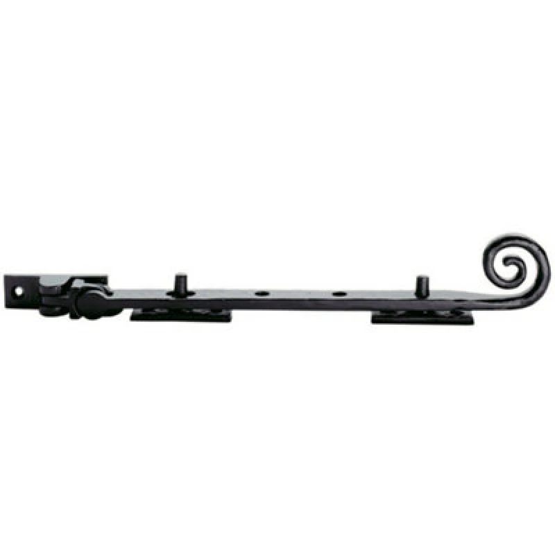 Image of Loops Curly tail Casement Window Stay 203mm Length Black Antique Window Fitting Black