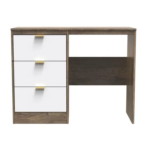 Image of Other Nashville 3 Drawer Desk/ dressing Table - Ready As Dressing Table Large White Matt & Vintage Oak 84298490140