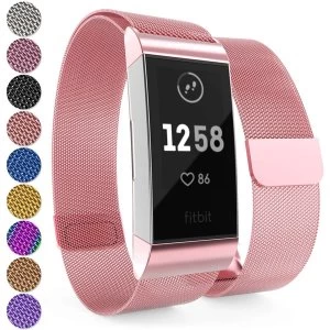 Image of Yousave Activity Tracker Milanese Metal Strap - Rose Pink