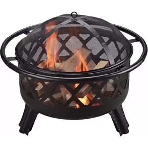 Image of Peaktop Wood Burning Fire Pit For Logs Steel With Cover