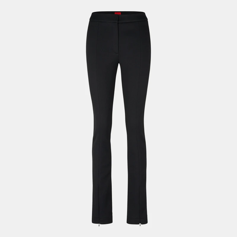 Image of Hugo Womens Hatisu 01 Slim Fit Trousers Black female 4 (XXS)