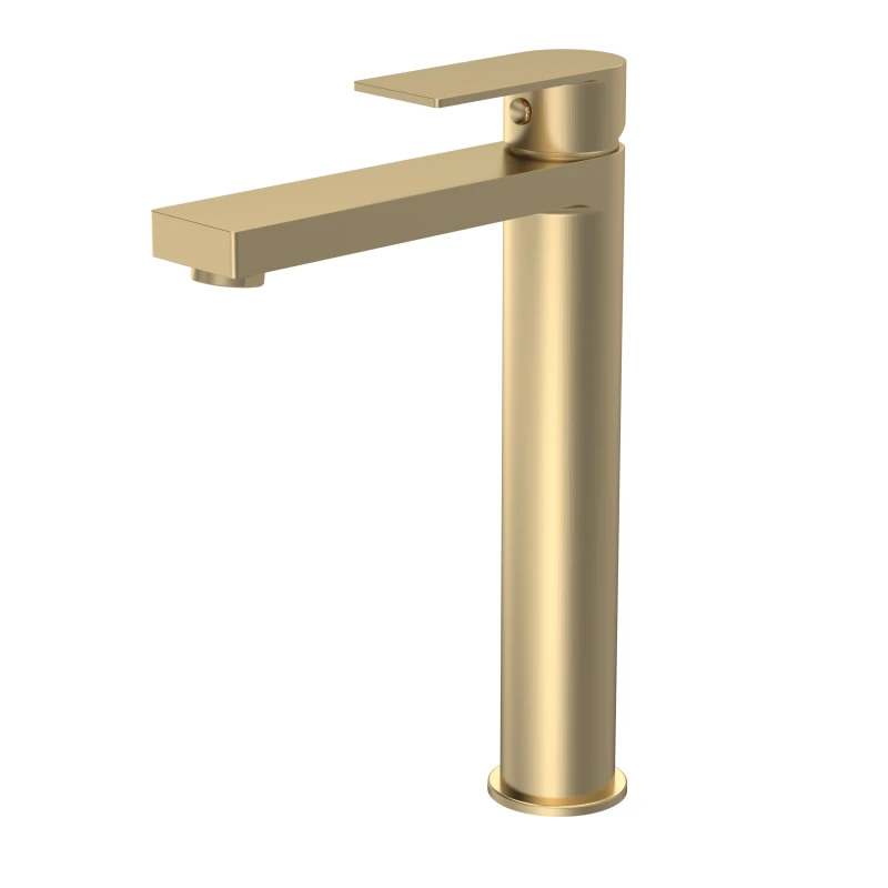 Image of BALTERLEY Contemporary Tall Mono Basin Mixer Tap - Brushed Brass BTD870