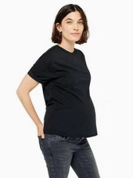 Image of Topshop Maternity Curve Hem T-Shirt - Black