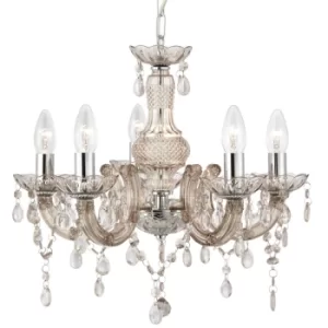 Image of Marie Therese 5 Light Chandelier Mink Finish with Acrylic Crystals, E14