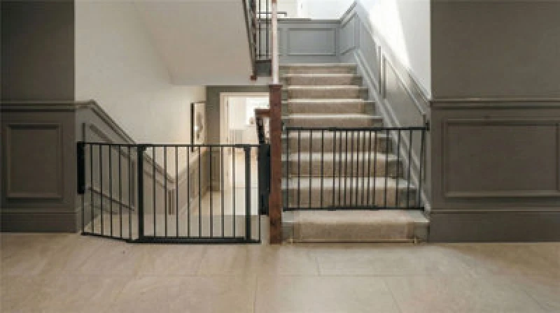 Image of Safetots Solution For Up And Down Staircases, Black, Multi Panels, Up To 102Cm, And, Screw Fit Gate, 67Cm - 105.5Cm