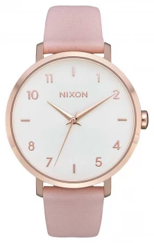 Image of Nixon Arrow Leather Rose Gold / Light Pink Pink Leather Watch