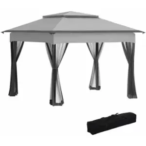 Image of Outsunny Garden Folding Tent Heavy Duty Pop Up Gazebo Outdoor for Party Grey - Grey