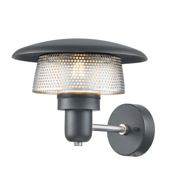 Image of Elstead Saturne Outdoor Lantern Wall Light - Grey