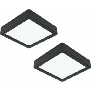 Image of Loops - 2 pack Wall / Ceiling Light Black 160mm Square Surface Mounted 10.5W LED 4000K
