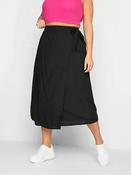 Image of Yours Wrap Skirt Black, Size 20, Women