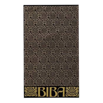 Image of Biba All Over Deco Print Beach Towel - AO Deco Blk