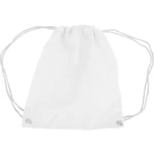 Image of Westford Mill Cotton Gymsac Bag - 12 Litres (Pack of 2) (One Size) (White)