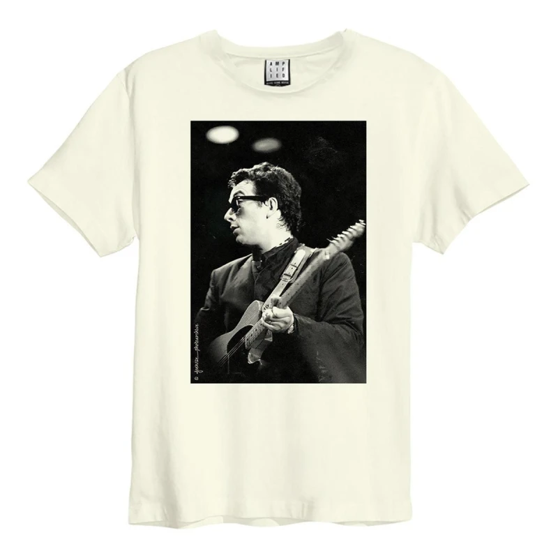Image of Amplified Amplified Men Elvis Costello Joe Wise T-Shirt in White Size: 3X-Large White XXXL Male 5063806466680