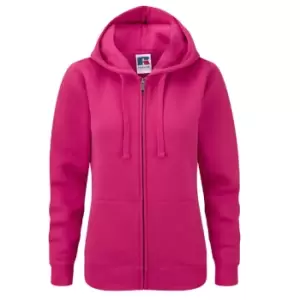 Image of Russell Ladies Premium Authentic Zipped Hoodie (3-Layer Fabric) (M) (Fuchsia)