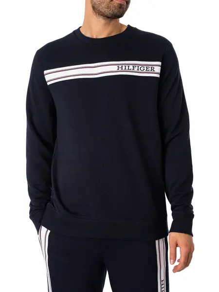 Image of Tommy Hilfiger Lounge Brand Line Sweatshirt Desert Sky S