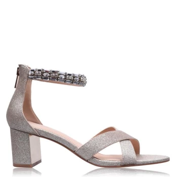 Image of Linea Jewelled Block Heels - Champagne