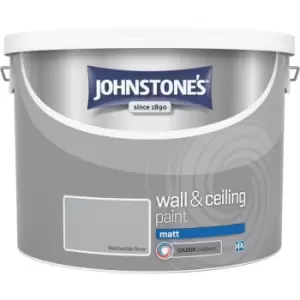 Image of Johnstones - Johnstone's Wall & Ceiling Manhattan Grey Matt 10L Paint - Manhattan Grey
