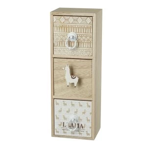 Image of Mini 3 Drawer Cabinet With Llama Handles By Heaven Sends
