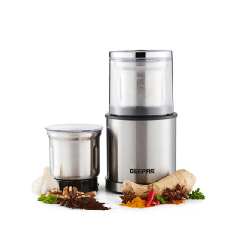 Image of Geepas 200W Coffee Grinder Food Processor Electric Wet & Dry Spice Nuts Grinder Silver unisex