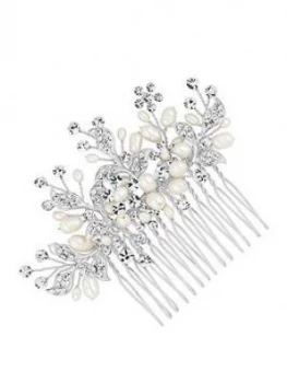 Image of Jon Richard Jon Richard Pave Leaf And Freshwater Pearl Spray Comb